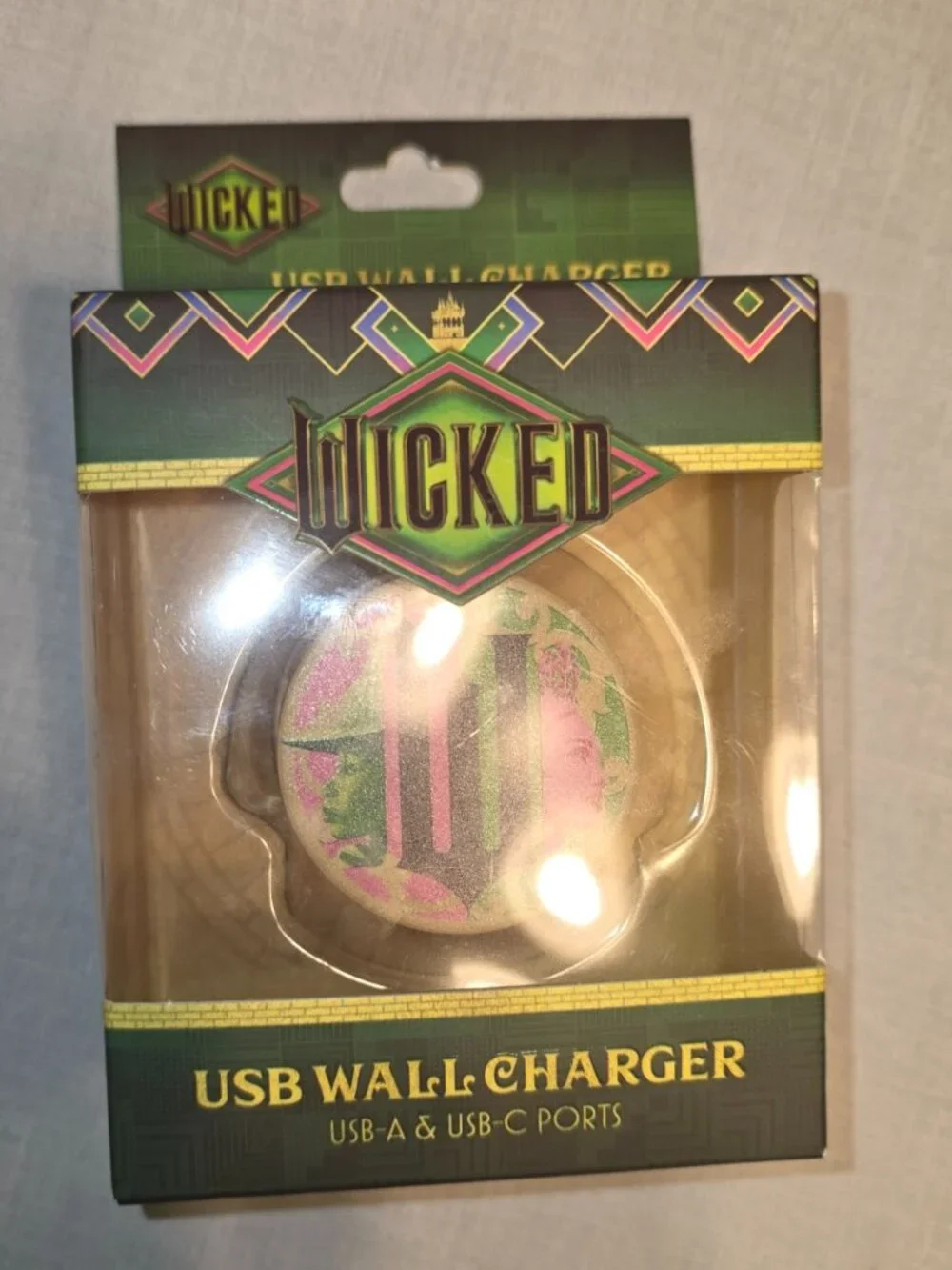 Wicked USB Wall Charger Dual-Port USB-A USB-C Holiday Witch Witchy Preteen Gift